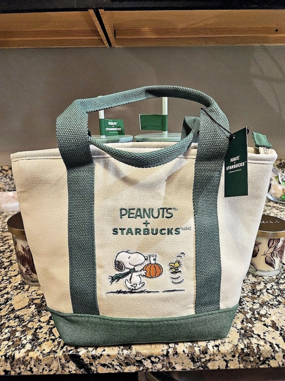 Starbucks + Peanuts Limited Edition Great Pumpkin Canvas Mini Tote NWT